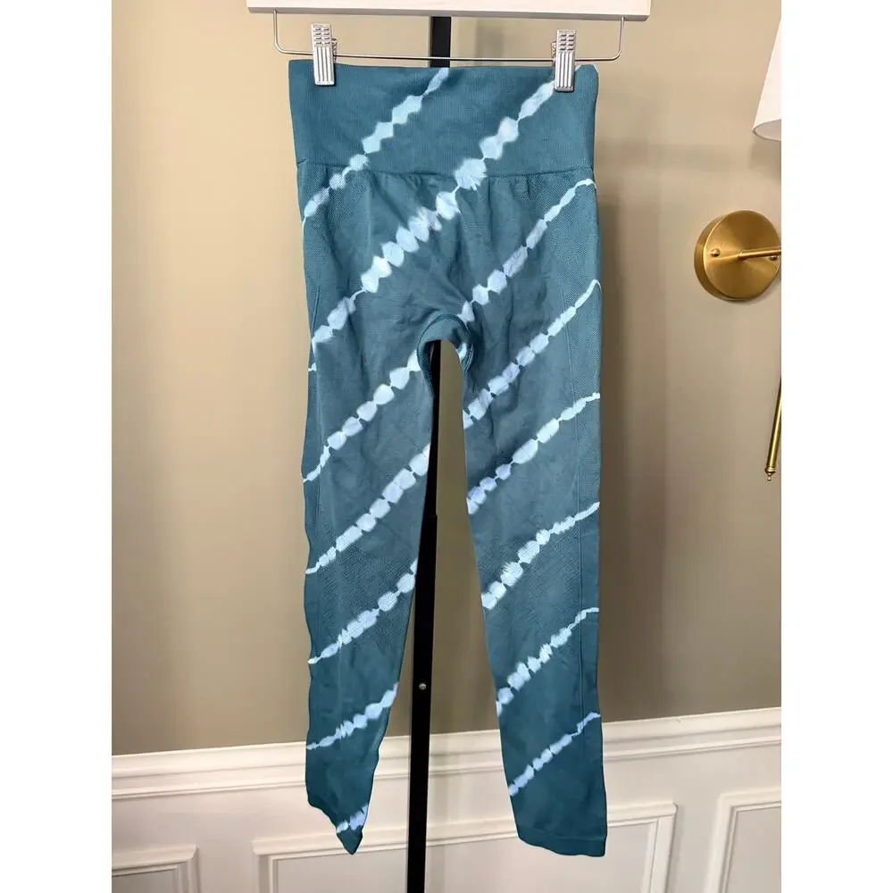 Tory Burch Sport High-Rise Shibori Seamless Leggings Tie-Dye Small